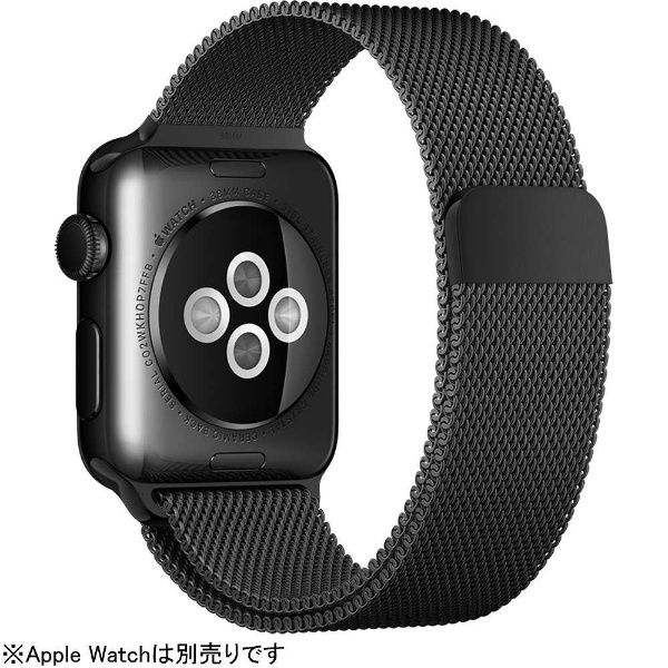 Apple Watch 3840 ミラネーゼループ バンド ブラック R25-m - 金属ベルト
