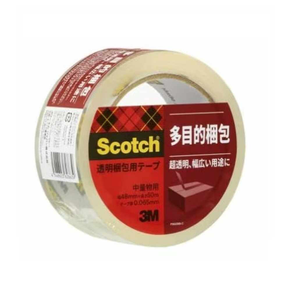 透明梱包用テープ 中・軽量物用 48mm×50m Scotch(スコッチ) 透明