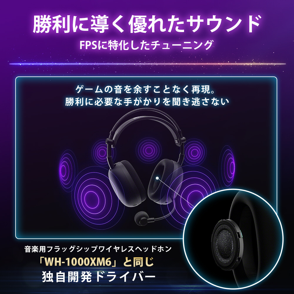 INZONE H9 ワイヤレスヘッドセット ソニー SONY ゲーミングヘッドセット INZONE H9 （インゾーンH9