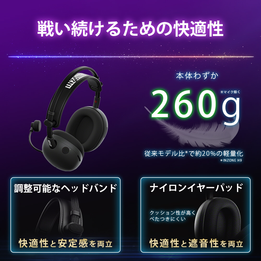 WH-G910N BZ ゲーミングヘッドセット INZONE H9 II ブラック