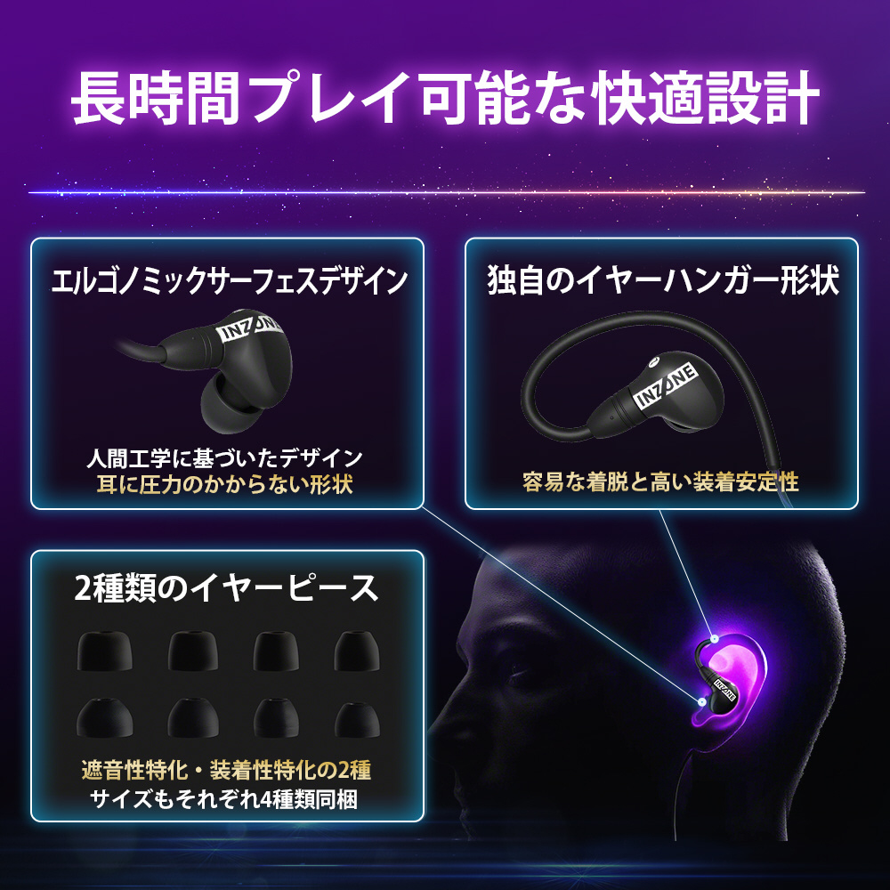 IER-G900 WZ ゲーミングヘッドホン(マイク非搭載) INZONE E9 ホワイト