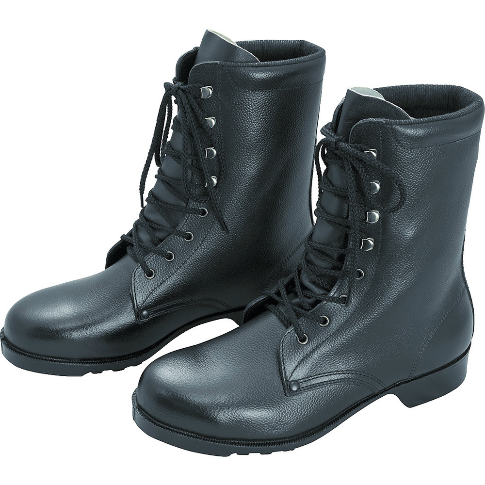 新品 未使用ミドリ安全 革製合成ゴム2層底安全靴 長編上靴 作業靴 黒