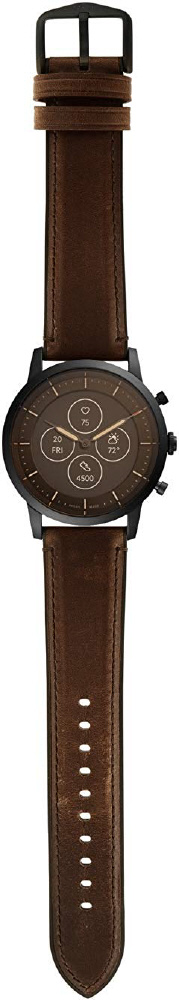 FTW7008 FOSSILQ スマートウォッチ ダークブラウン レザー＆ラバー｜の 
