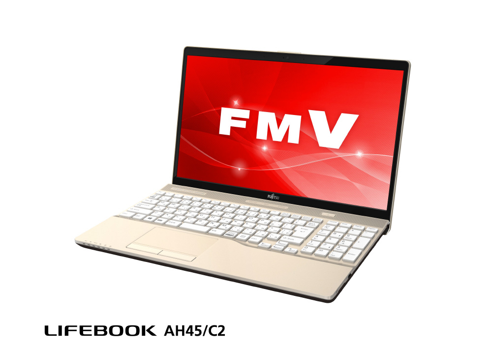 【在庫限り】 ノートパソコン LIFEBOOK AH45/C2 シャンパンゴールド FMVA45C2G2 ［15.6型 /Windows10 Home  /intel Core i3 /Office HomeandBusiness /メモリ：4GB /HDD：1TB /2018年11月モデル］