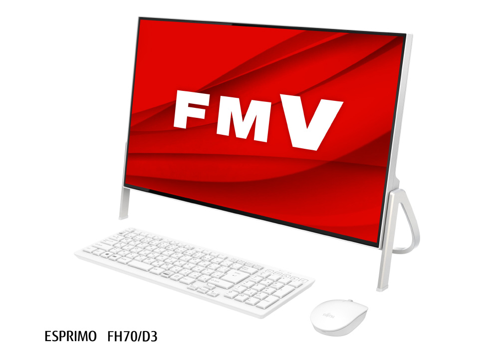 デスクトップPC FMV ESPRIMO FH70/D3 FMVF70D3W ホワイト [Core i7・23.8インチ・Office付き・SSD  512GB・メモリ 4GB]