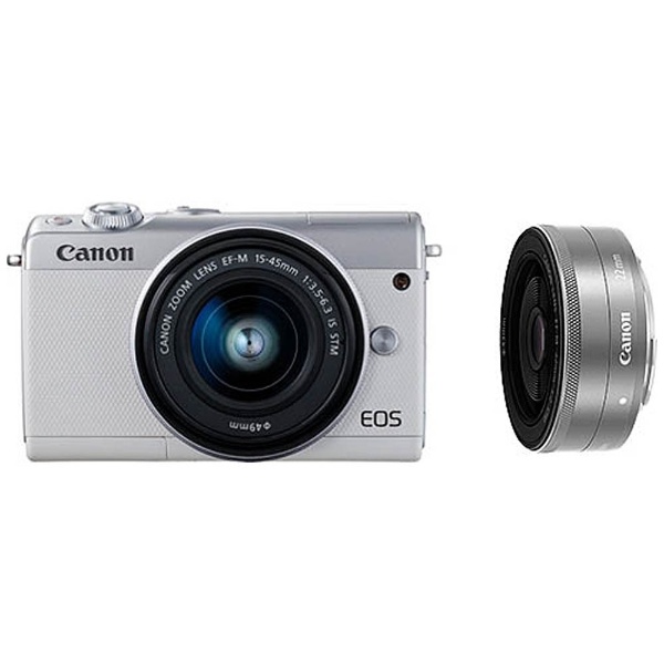 新品 Canon ミラーレス一眼 EOS M100 レンズ付 ホワイトスマホ/家電 ...
