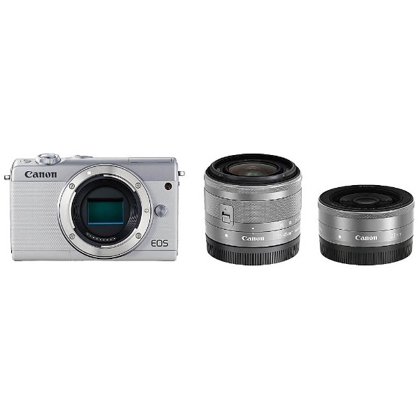 EOS M100 ミラーレス一眼カメラ ホワイト [ズームレンズ+単焦点レンズ
