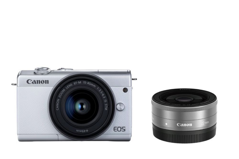 EOS M200 ミラーレス一眼カメラ ダブルレンズキット ホワイト EOSM200WHWLK ［ズームレンズ+単焦点レンズ］|Canon(キヤノン)