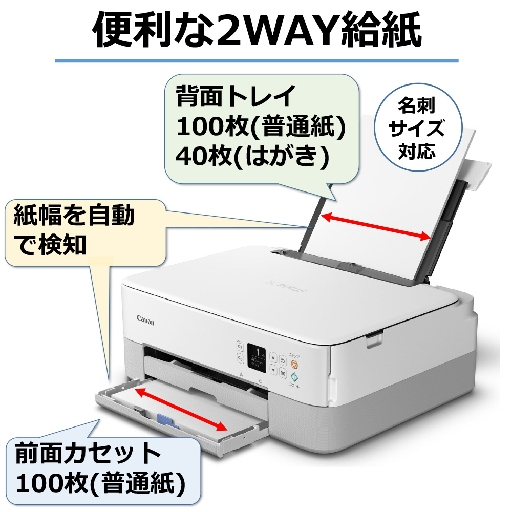 TS5430 インクジェット複合機 PIXUS ホワイト ［カード／名刺～A4