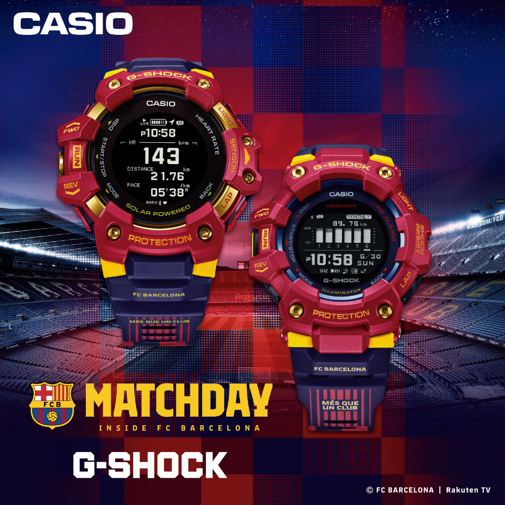 【Bluetooth搭載時計】G-SHOCK（Gショック）スポーツライン　G-SQUAD（Gスクワッド）心拍計+GPS機能搭載モデル　FC  Barcelona Matchday　コラボレーションモデル GBD-H1000BAR-4JR
