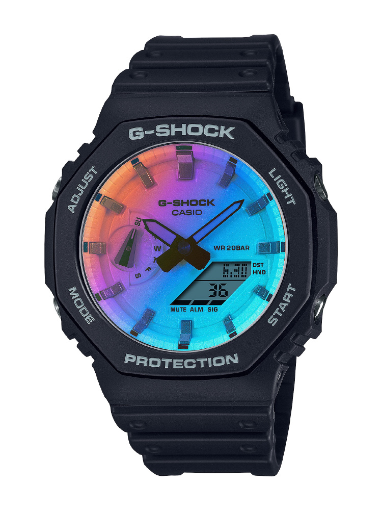 G-SHOCK （Gショック）Iridescent Color シリーズ GA-2100SR-1AJF｜の