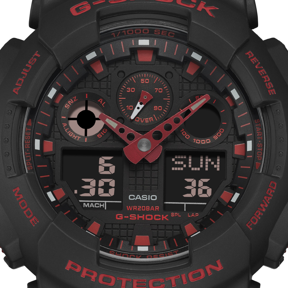 G-SHOCK（Gショック）ブラック×レッド GA-100BNR-1AJF｜の通販は