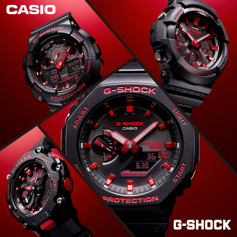 G-SHOCK（Gショック）ブラック×レッド GA-100BNR-1AJF｜の通販は