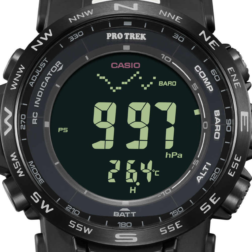 美品 PROTREK PRW-3500Y 電波ソーラー ブラック 反転液晶 CASIO カシオ PRO TREK プロトレック トリプルセンサー 電波