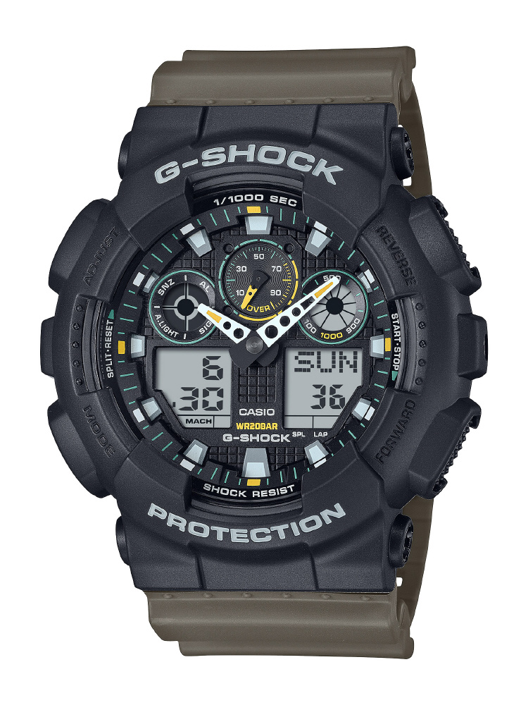 G-SHOCK（Gショック）Two tone utility colors  オリーブグリーン GA-100TU-1A3JF