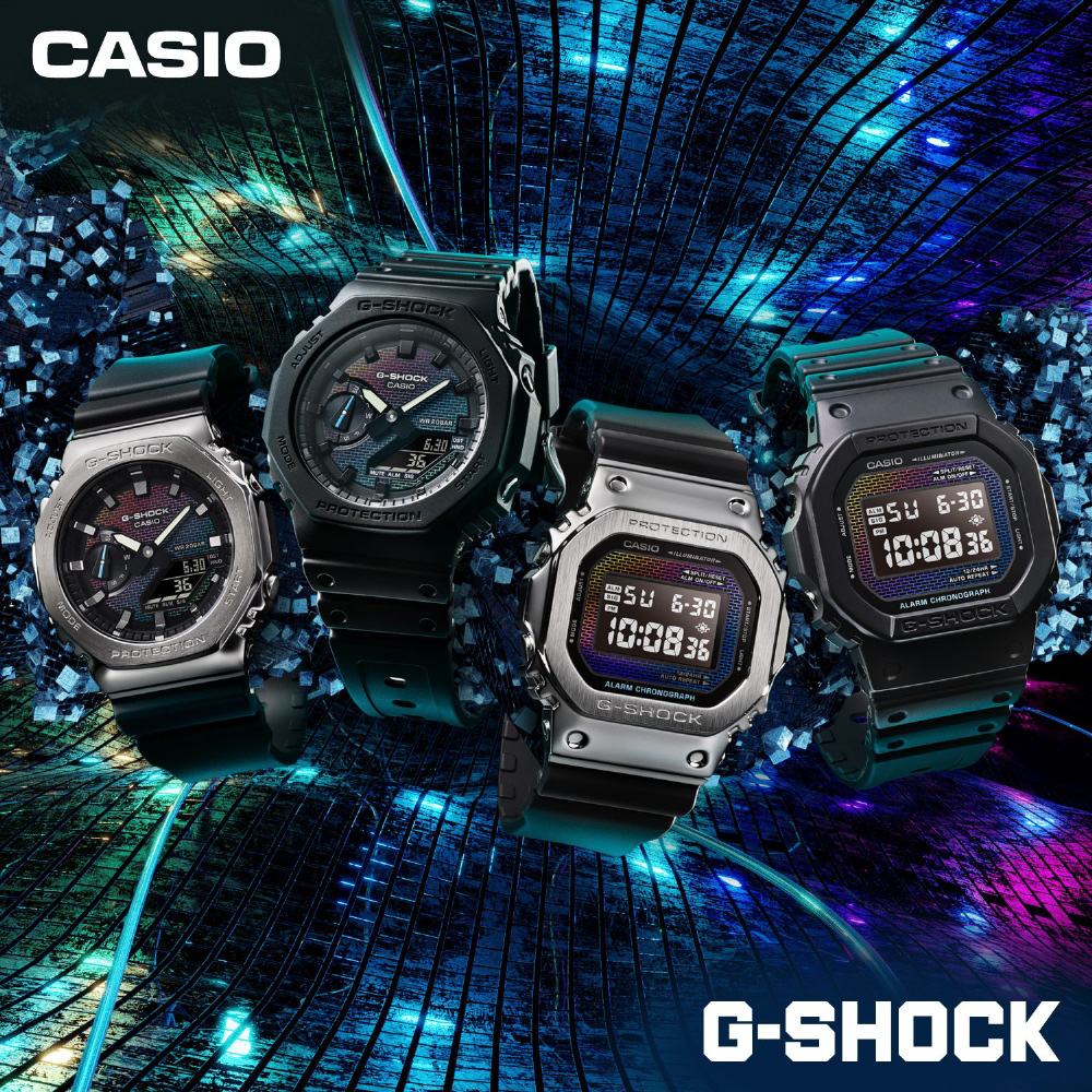 G-SHOCK(Gショック)レンガパターン レインボーカラー ブラック G-SHOCK(Gショック)レンガパターン レインボーカラー ブラック