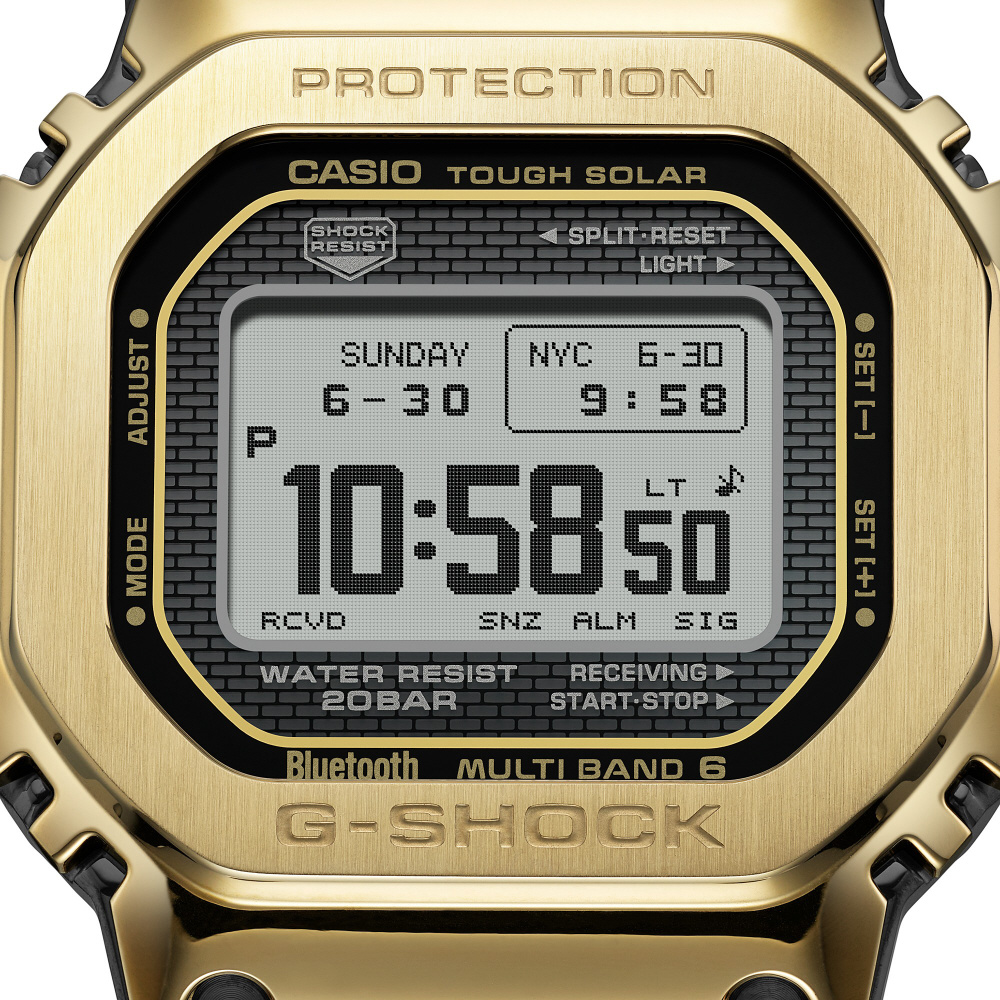 【Bluetooth搭載ソーラー電波時計】G-SHOCK（Gショック）5000シリーズ MIP液晶採用モデル ゴールド GMW ...