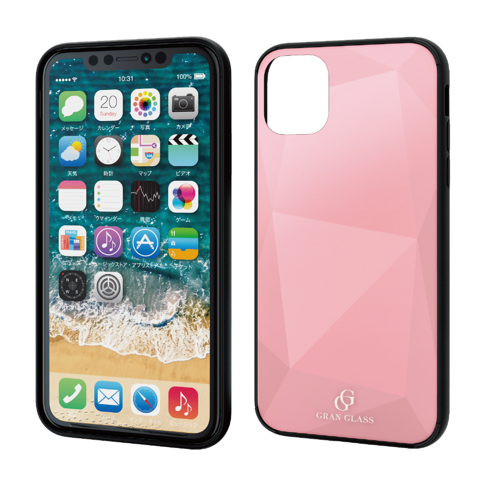 iPhone 11 6.1インチ対応 ハイブリッドケース ガラス ダイヤモンド