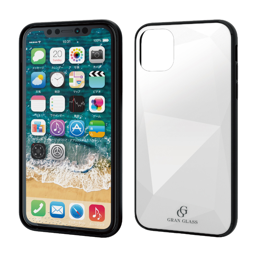 iPhone11 白 for iPhone 11 Case, Wave Frame Clear Back Soft Cute iPhone