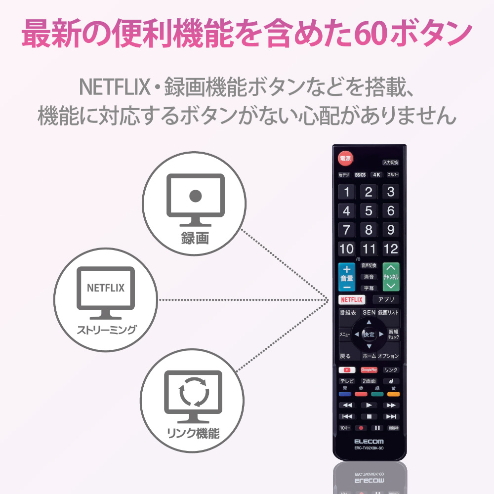 かんたんTVリモコン第2弾 ソニー・ブラビア用 ブラック ERC-TV02XBK-SO｜の通販はソフマップ[sofmap]