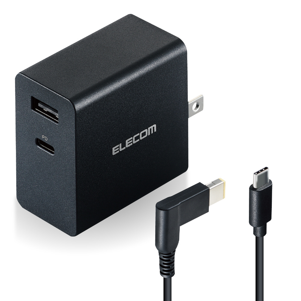 Ac Usb充電器 Usb C 角コネクタケーブル ノートpc タブレット対応 52 5w 2ポート Usb C Usb A Usb Power Delivery対応 ブラック Acdc Pdbk 汎用アダプターの通販はソフマップ Sofmap