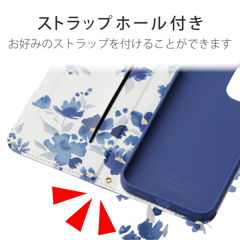 年秋新型iphone6 1インチ対応 レザーケース 手帳型 Ultraslim Flowers 薄型 磁石付き ネイビー Iphone 12 12 Pro 6 1インチ ケースの通販はソフマップ Sofmap