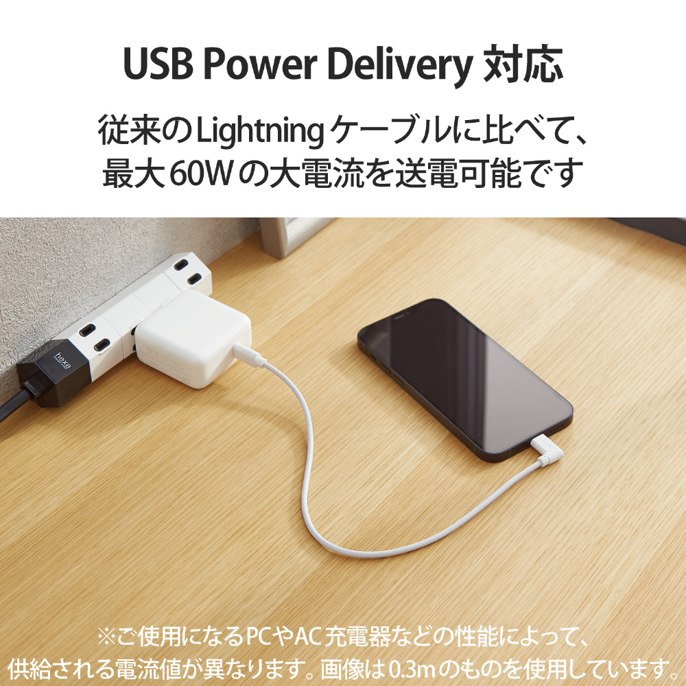 iPhone 充電ケーブル Type-C ライトニングケーブル 2m PD 対応 L字 MFi