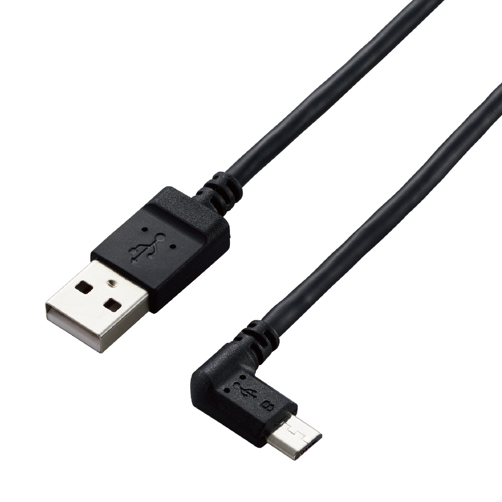 カメラ接続用L字USBケーブル（micro-Bタイプ） 2.0m USB-A to micro-B 左L字 DGW-AMBL20BK