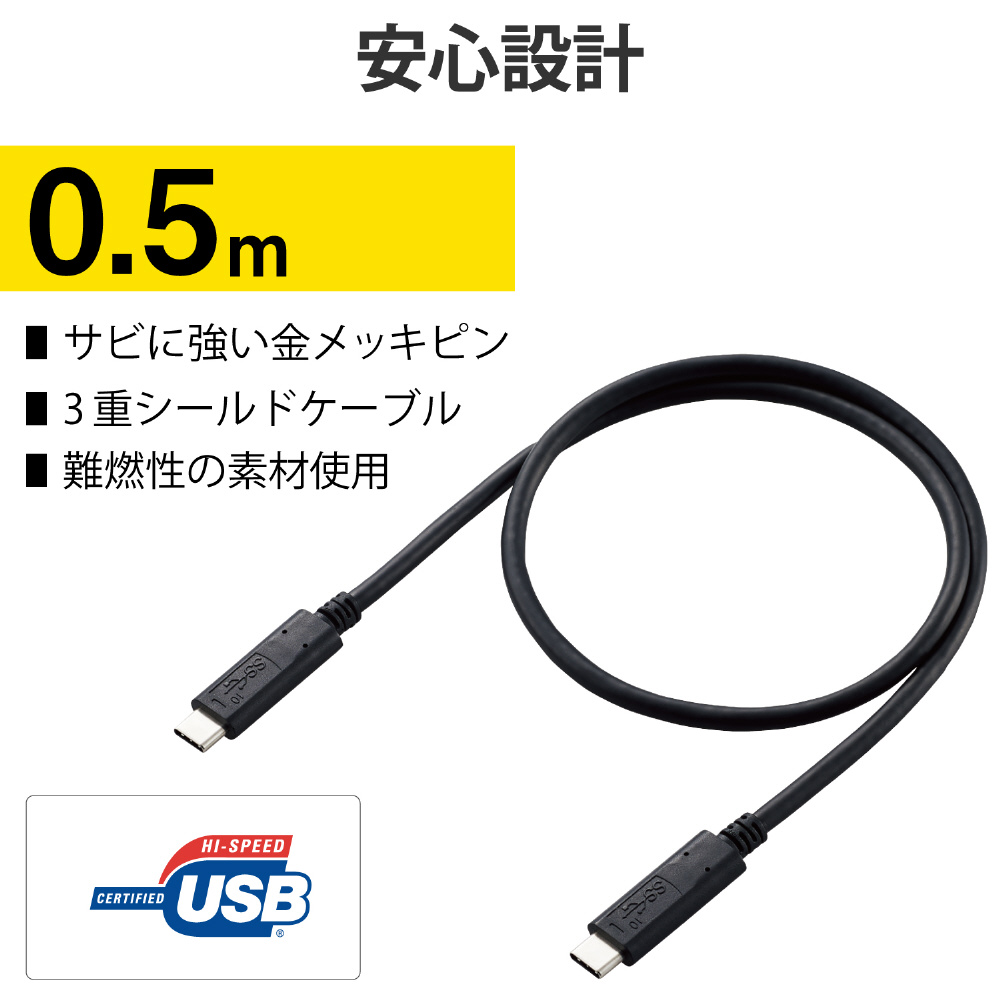 カメラ接続用USB3.1ケーブル（Type-Cタイプ） 0.5m Type-C to Type-C  DGW-U3CC05NBK｜の通販はソフマップ[sofmap]