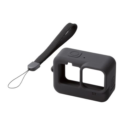 GoPro HERO10 9 Black用 シリコンケース ハンドストラップ付き アクションカメラ ゴープロ9 ブラック AC-GP9BSSCBK