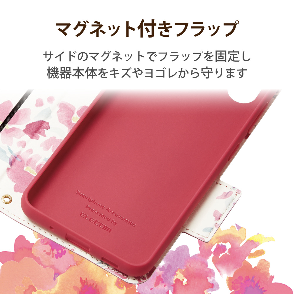 Galaxy A22 5G(SC-56B) レザーケース 手帳型 UltraSlim Flowers 薄型