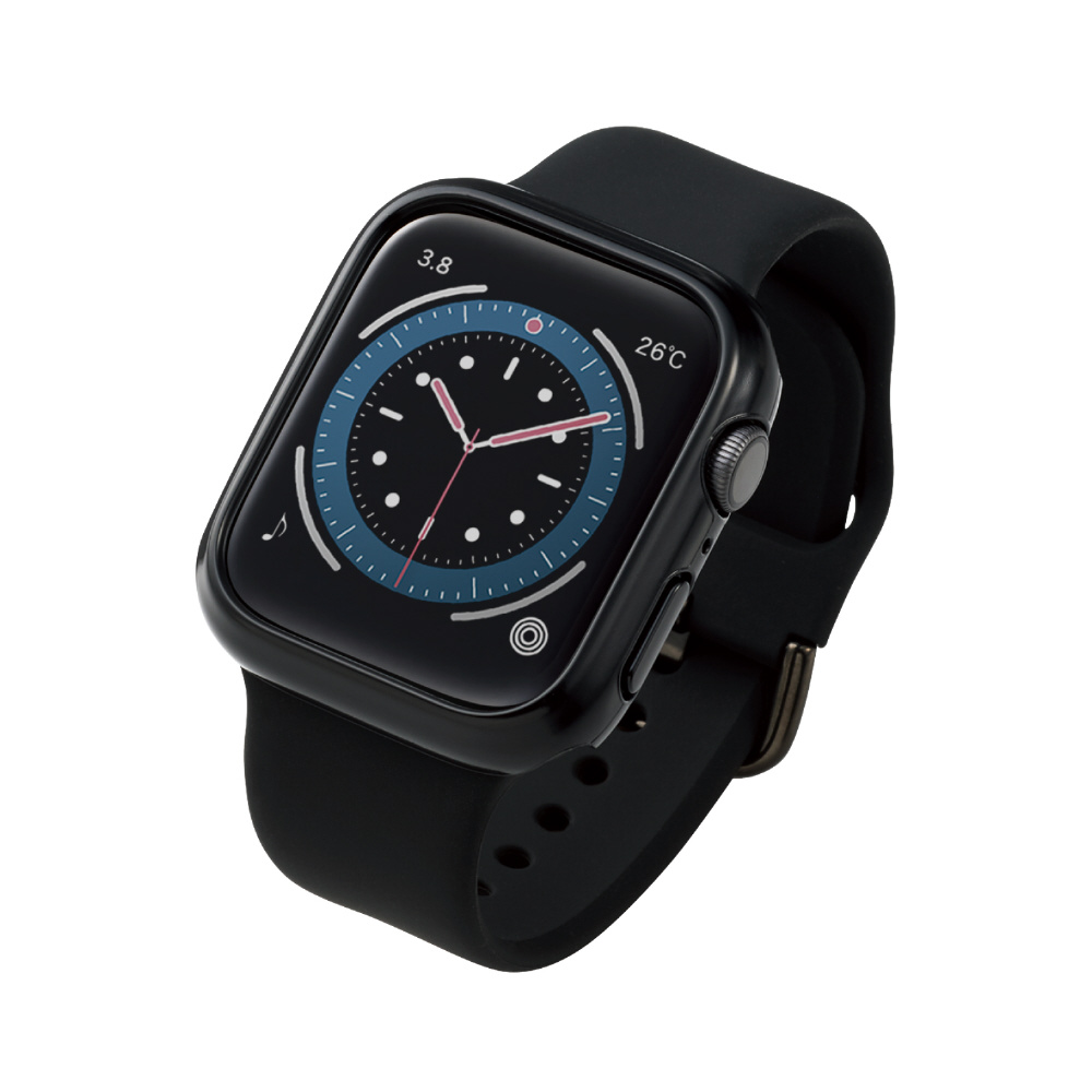 アップルウォッチ カバー ケース Apple Watch SE ( 第2世代 / 第1世代 ) / Series 6 / 5 / 4 [ 44mm ]  バンパー ハード 側面保護 耐衝撃 傷防止 ブラック ブラック AW-20MBPPBK