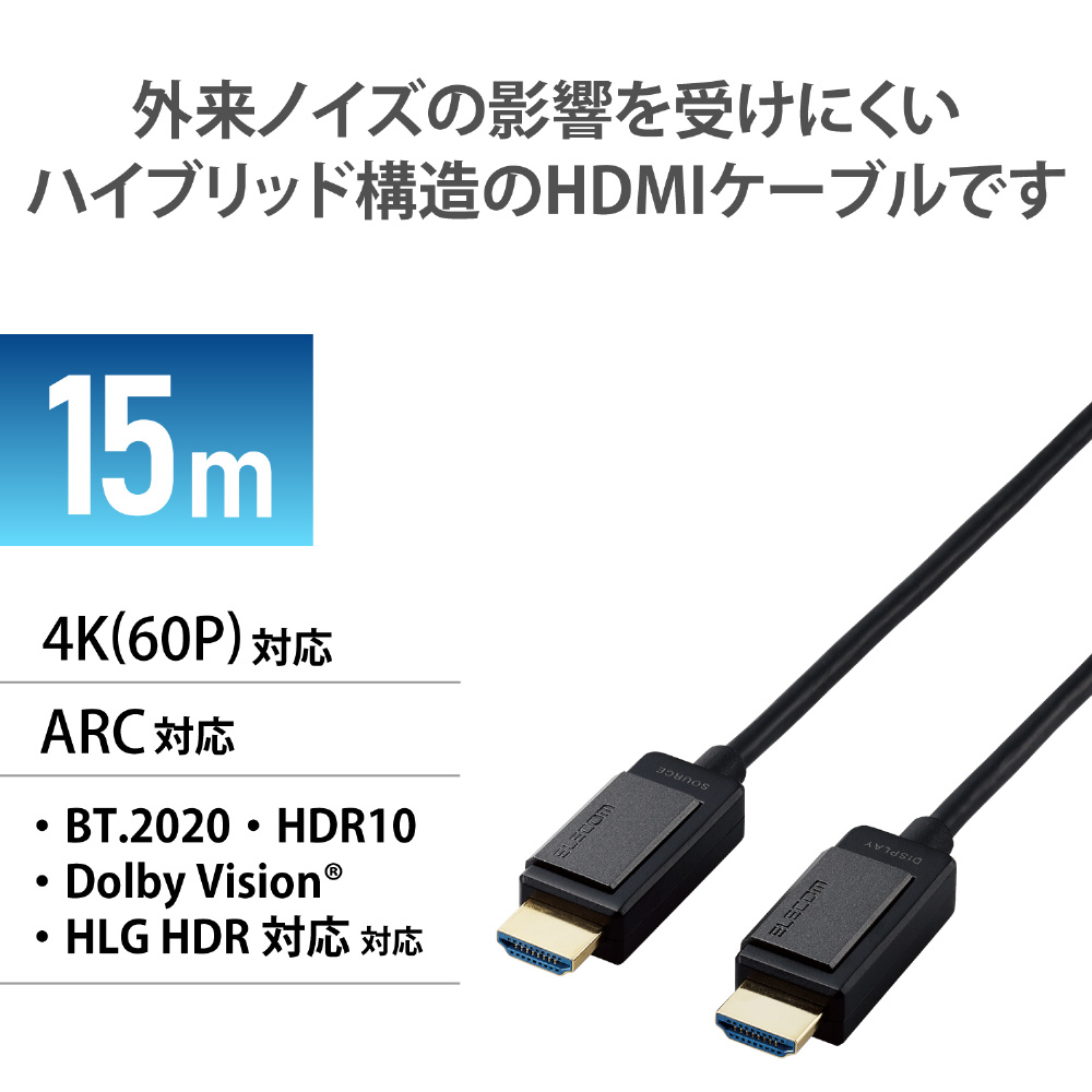 HDMIケーブル 15m 4K 60P 金メッキ 【 TV プロジェクター PC 等対応