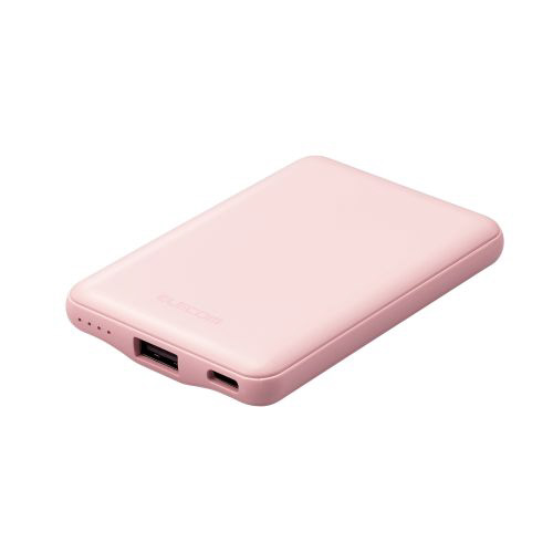 薄型コンパクトモバイルバッテリー（Cx1＋Ax1） 5000mAh 付属ケーブル長： 0.1m ピンク DE-C37-5000PN  ［2ポート］｜の通販はソフマップ[sofmap]