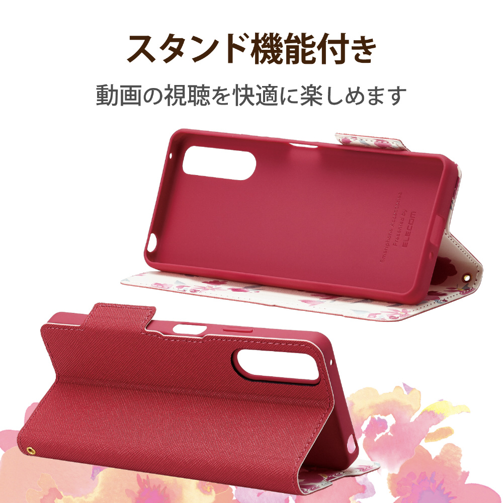 Xperia 10 IV（SO-52C/SOG07）/レザーケース/手帳型/UltraSlim/Flowers