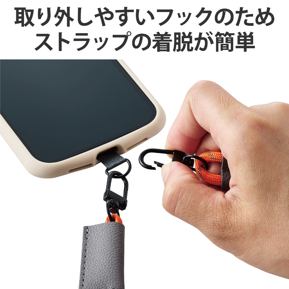 ワンピなど最旬ア！ スマホショルダーストラップ/ストラップシート付属/カジュアル ストラップ