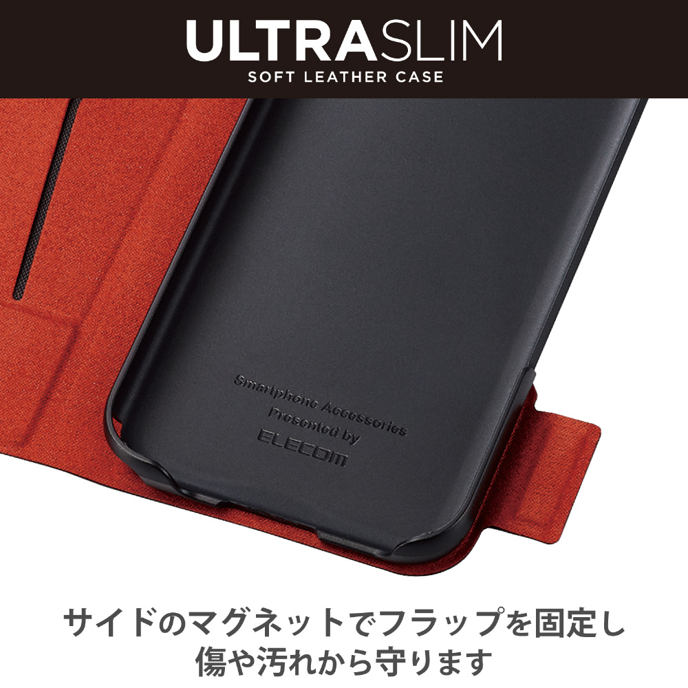 Android One S10 ソフトレザーケース 薄型 磁石付 UltraSlim ブラック