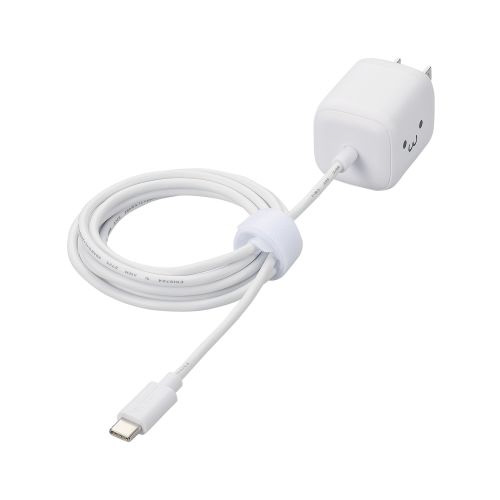 USB Type-C 充電器 PD PPS 30W Type C ケーブル 一体 1.5m 【 MacBook Air iPhone iPad Android スマホ タブレット その他機器対応 】 折りたたみプラグ しろちゃん(ホワイト×ブラック)   MPA-ACCP7930WF