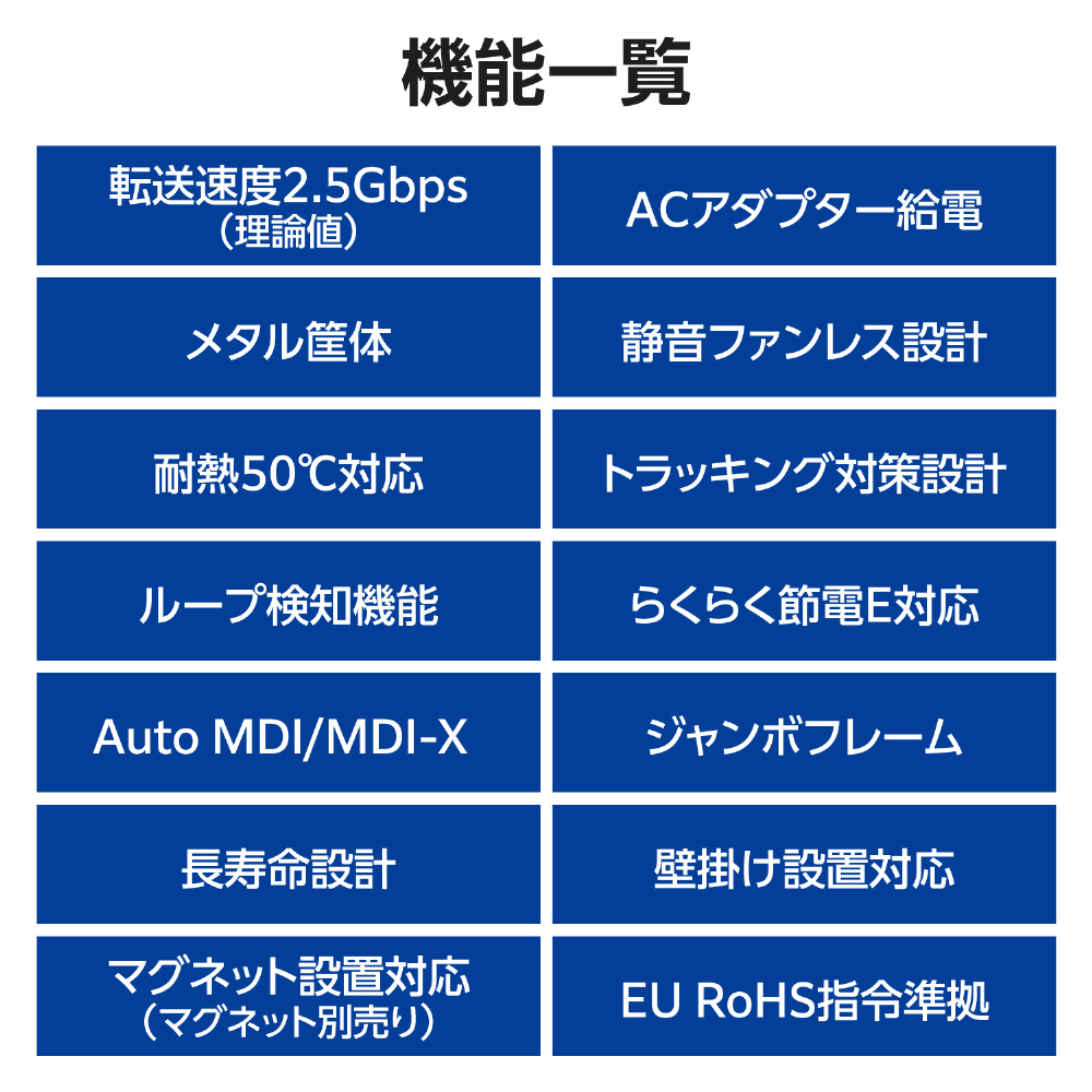 スイッチングハブ [5ポート /2.5Giga対応 /ACアダプタ] メタル筐体
