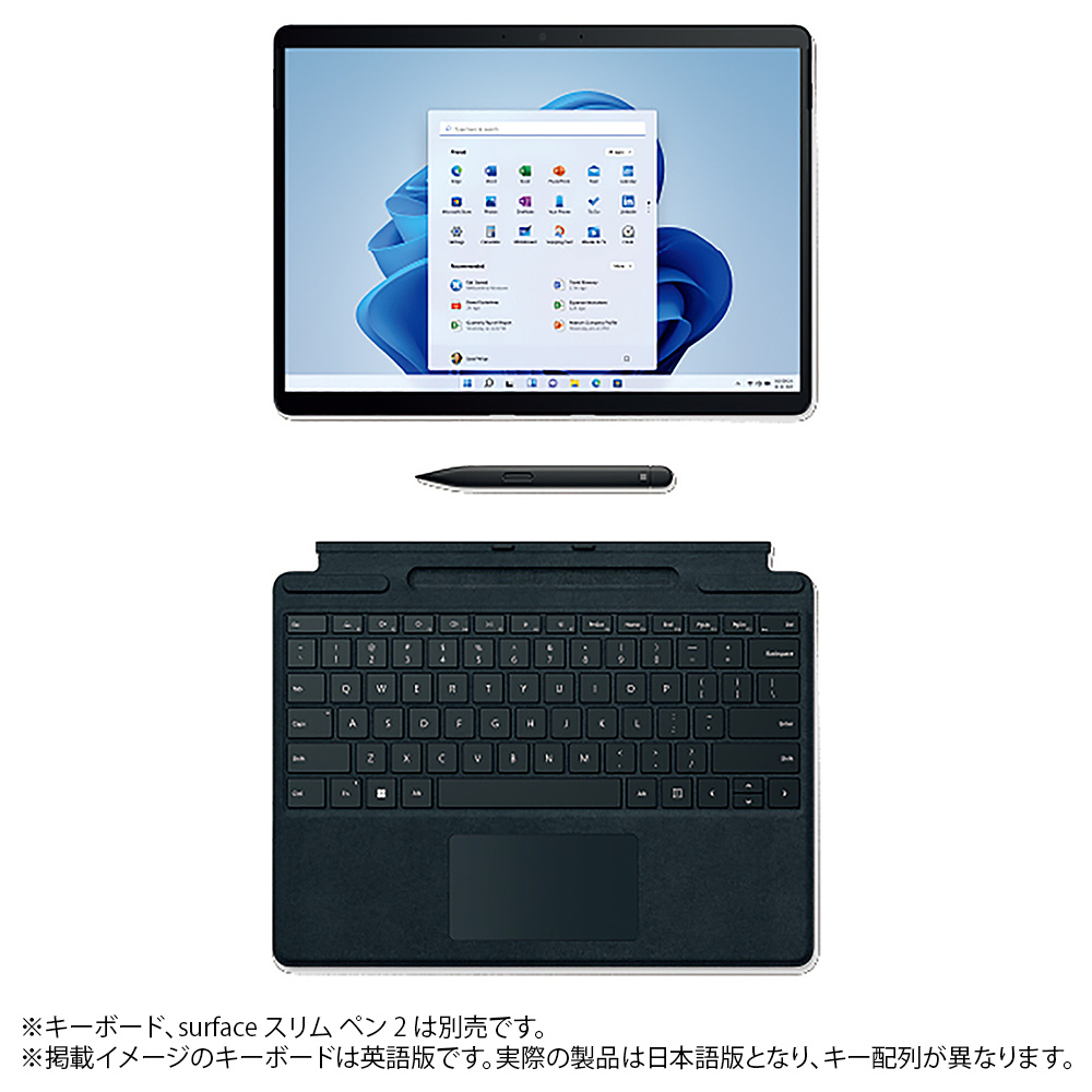 Microsoft マイクロソフト キーボード 8X6-00019 ブラック スリムペン2 Surface Pro Signatune SurfacePro8 専用設計 タブレット軽量 コンパクト 持ち運び
