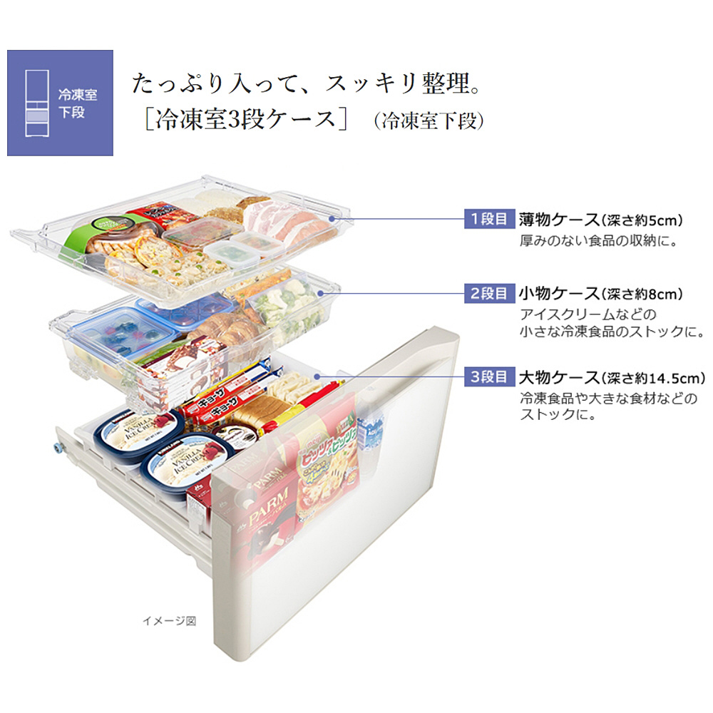 【基本設置料金セット】 冷蔵庫 Sタイプ クリスタルホワイト R-S40N-XW ［401L /5ドア /右開きタイプ］