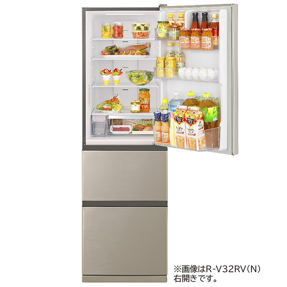 冷蔵庫 Vタイプ ブリリアントブラック R-V32RVL-K ［3ドア /左開きタイプ /315L］｜の通販はソフマップ[sofmap]