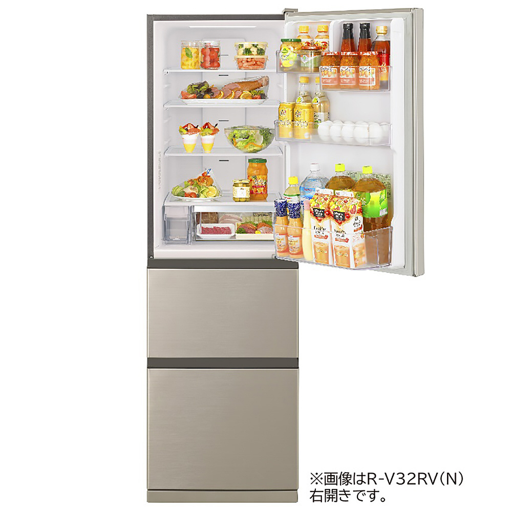 冷蔵庫 Vタイプ シャンパン R-V32RVL-N ［3ドア /左開きタイプ /315L