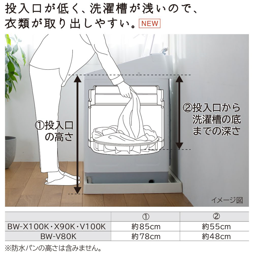 インバーター洗濯機8kg ホワイト BW-V80K-W ［洗濯8.0kg /簡易乾燥(送風機能) /上開き］｜の通販はソフマップ[sofmap]