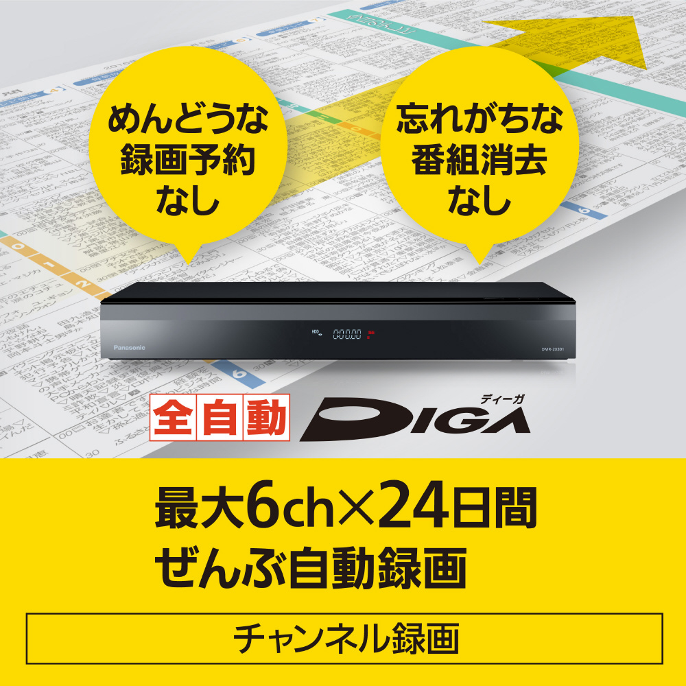 ブルーレイレコーダー DIGA(ディーガ) DMR-2X301 ［3TB /全自動録画