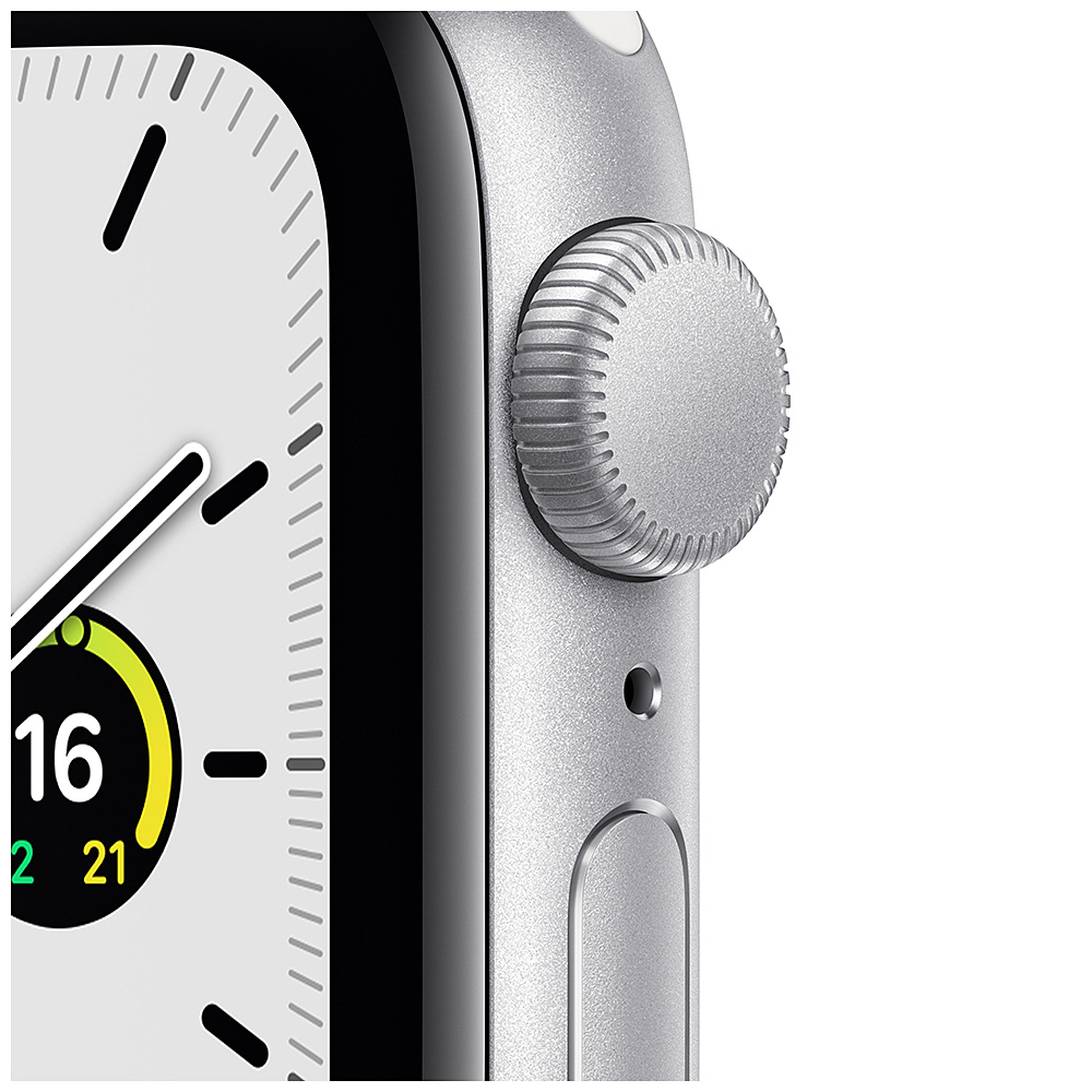 Apple Watch SE（GPSモデル）第1世代- 40mmシルバーアルミニウムケースとホワイトスポーツバンド - レギュラー  シルバーアルミニウム MYDM2J/A