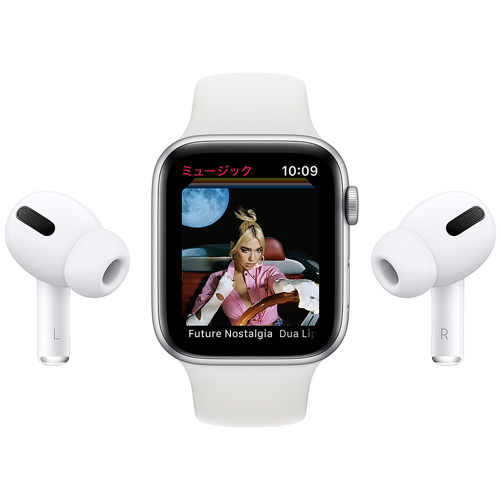 Apple Watch SE（GPSモデル）第1世代- 44mmシルバーアルミニウムケースとホワイトスポーツバンド - レギュラー  シルバーアルミニウム MYDQ2J/A
