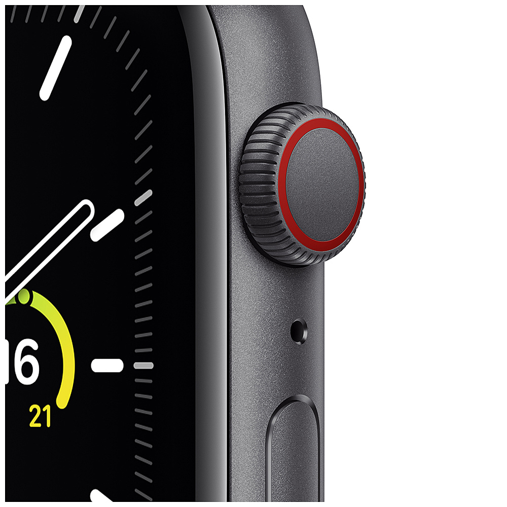 Apple Watch SE（GPS + Cellularモデル）- 44mmスペースグレイアルミニウムケースとブラックスポーツバンド - レギュラー  スペースグレイアルミニウム MYF02J/A