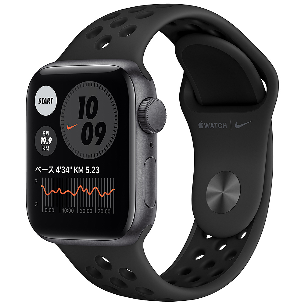 Apple Watch Nike SE（GPSモデル）第1世代-  40mmスペースグレイアルミニウムケースとアンスラサイト/ブラックNikeスポーツバンド - レギュラー MYYF2J/A