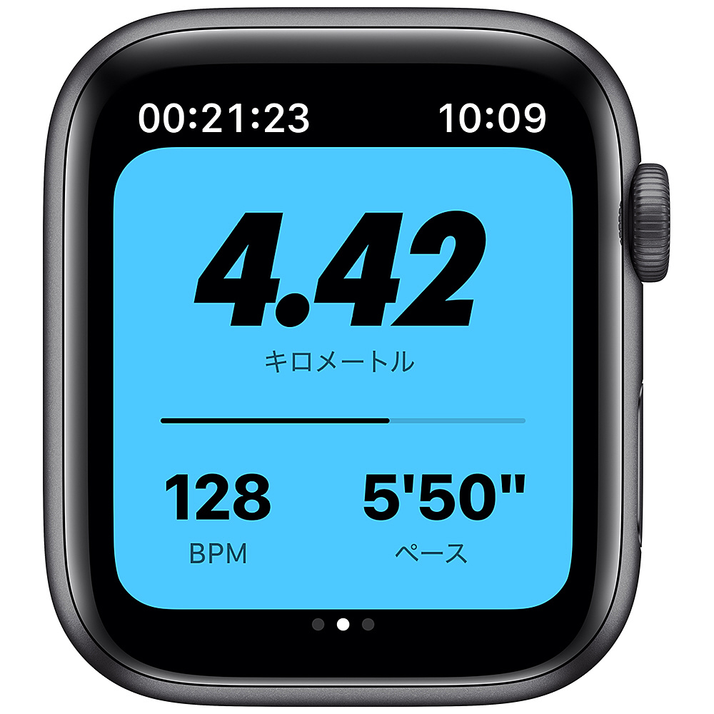 Apple Watch Nike SE（GPSモデル）第1世代-  44mmスペースグレイアルミニウムケースとアンスラサイト/ブラックNikeスポーツバンド - レギュラー スペースグレイアルミニウム MYYK2J/A